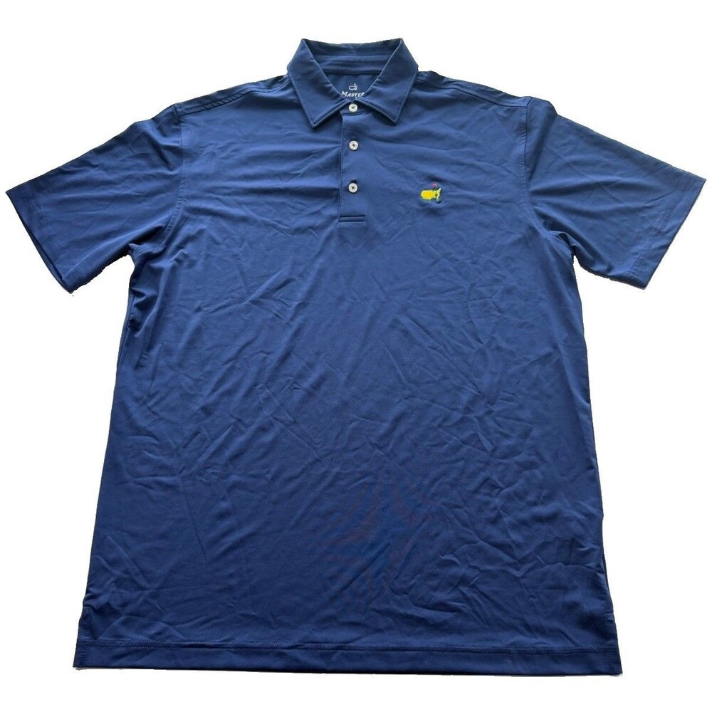 Masters Tech Medium Navy Blue Polyester Short-Sleeve Collared Golf Polo